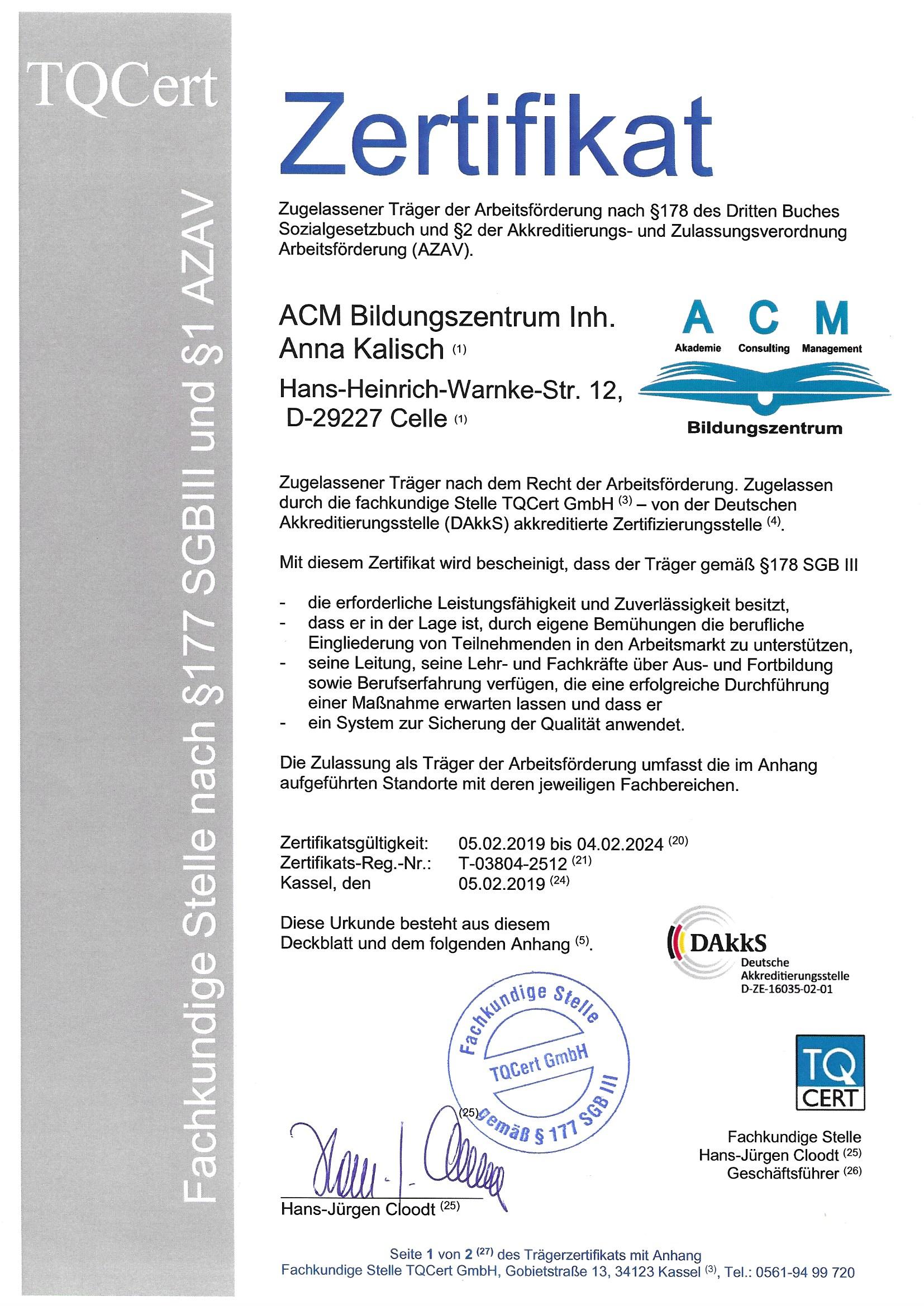 Zertifizierungen – acm-bildung